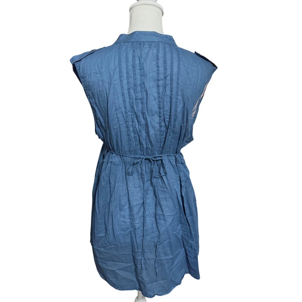 Vintage Y2k Etc Blue Ruffle Button Up Baby Doll Tie Top Size XL - Picture 2 of 4